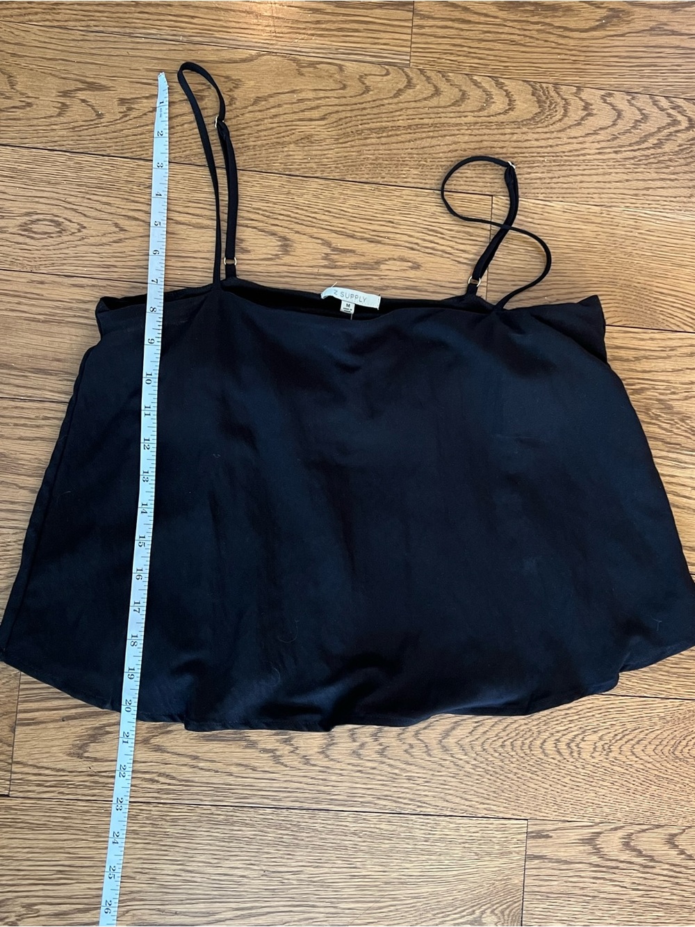 Z Supply Havana Black Cropped Swing Tank | Built In Bralette Adjustable Straps - Picture 7 of 7